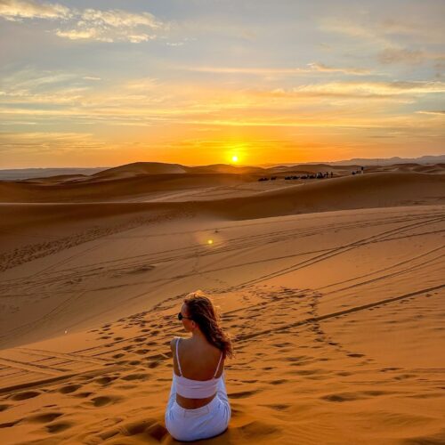 Morocco desert sahara sunset